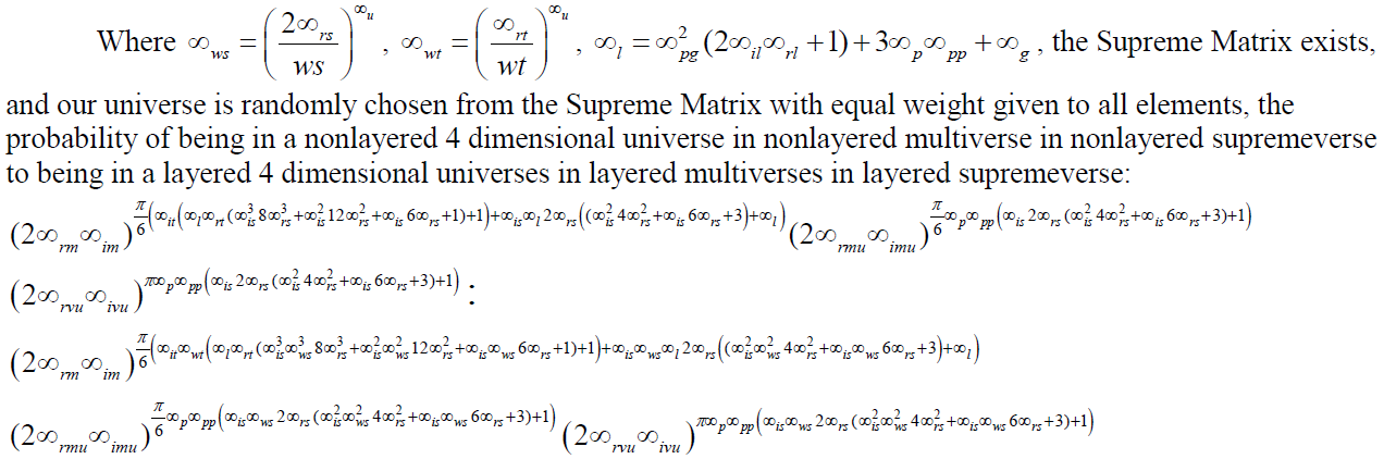 Supreme Matrix Probability Calculation